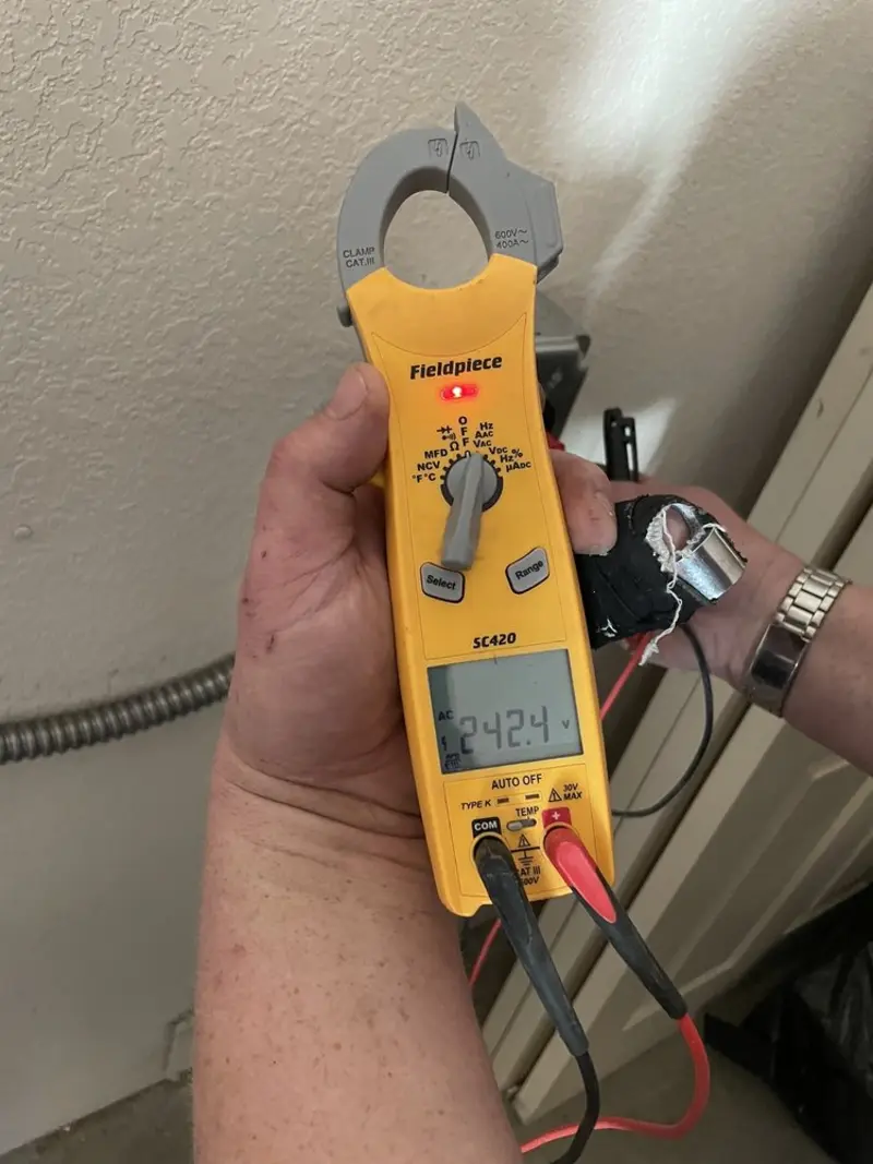 Voltage testing with clamp meter during Hot Tub / Pool Electrical Wiring in South Plainfield
